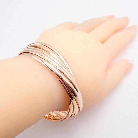 Authentic! Tiffany & Co 18k Rose Gold 9 Row Melody Calife Picasso Large Bracelet - Picture 9 of 11